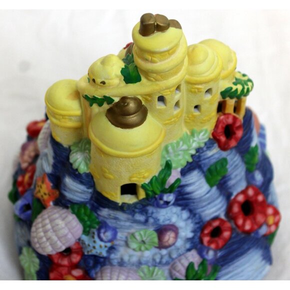 Disney Christmas Village Underwater Castle Little Mermaid Ariel Light Up Porcela - Picture 7 of 9